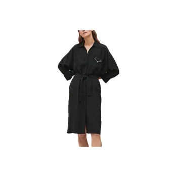 HERMES Long Sleeved Dress Women's Black