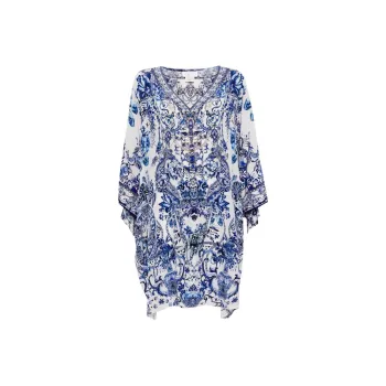 Camilla Graphic-print Silk Kaftan