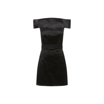 SCANLAN THEODORE Tinsel Mini Dress Short-Sleeved Dresses Women's Black