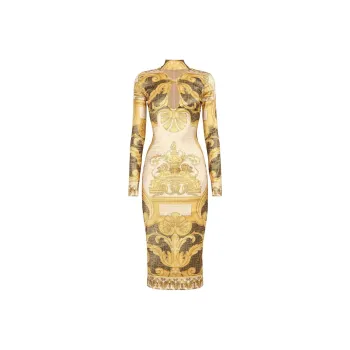FENDI x VERSACE SS22 Long Sleeved Dress Women's Multicolor