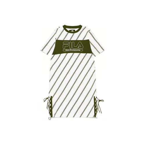 FILA FUSION Short Sleeved Dresses Women's Sports White