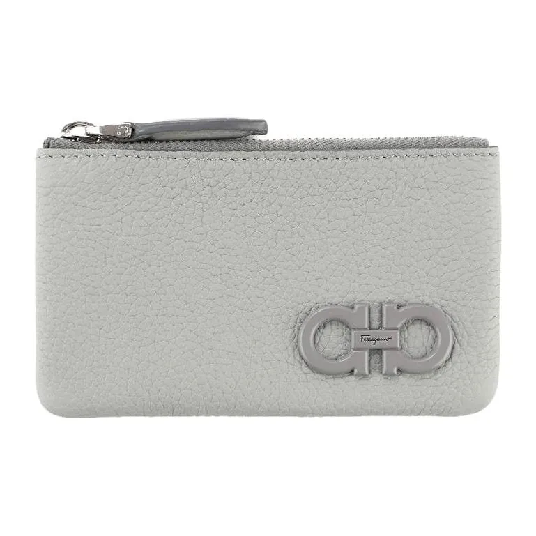 FERRAGAMO Cow Leather Wallet Men's Blue Gray-0