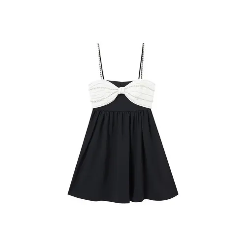 Self-portrait Slip Dresses Women's Black & White