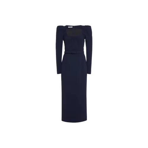 Alessandra Rich Puff Sleeved Scoop Neck Midi Dress
