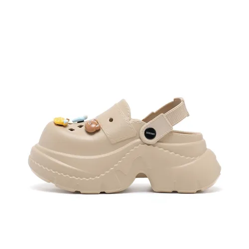 JOSINY Timeless Perforated Collection Slip on, Clogs Women's Khaki