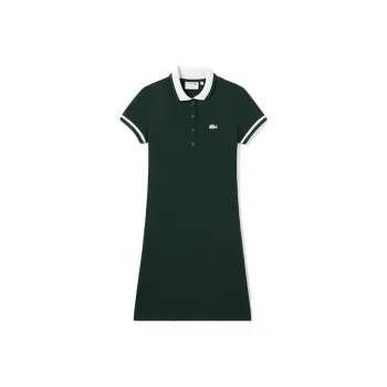 LACOSTE Short Sleeved Dress Women's Dark Green