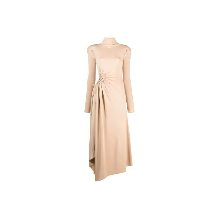 OFF-WHITE SS21 Long-Sleeved Dresses Women's Dusty Pink-0