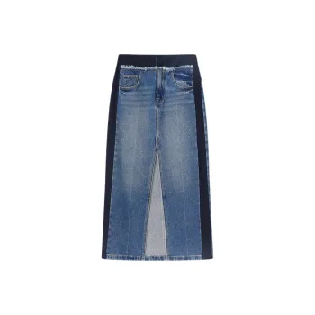 Goodland Denim Long Skirts Women's Vintage Blue