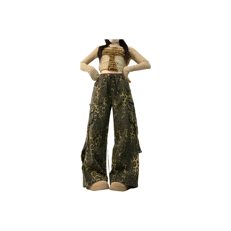 Mu Xiao Xin Casual Pants Women's Leopard Print-0
