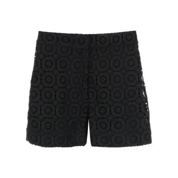 MOSCHINO Floral appliqué High waist Mini Shorts