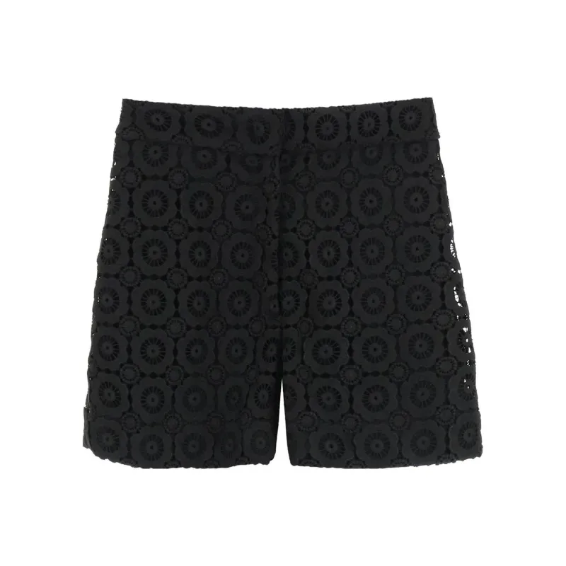 MOSCHINO Floral appliqué High waist Mini Shorts-0