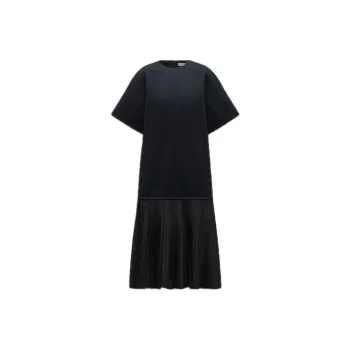 Moncler Short Sleeved Dresses Women's Dark Blue