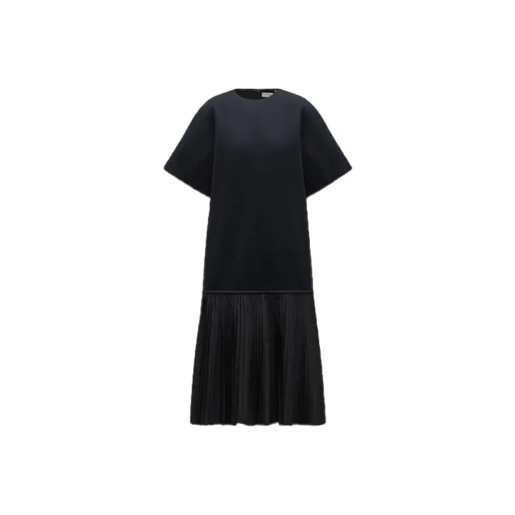 Moncler Short Sleeved Dresses Women's Dark Blue-0