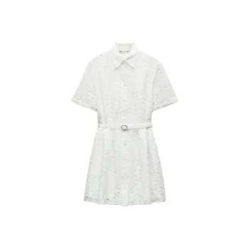 ZARA ZW Series Short-Sleeved Dresses Women's White