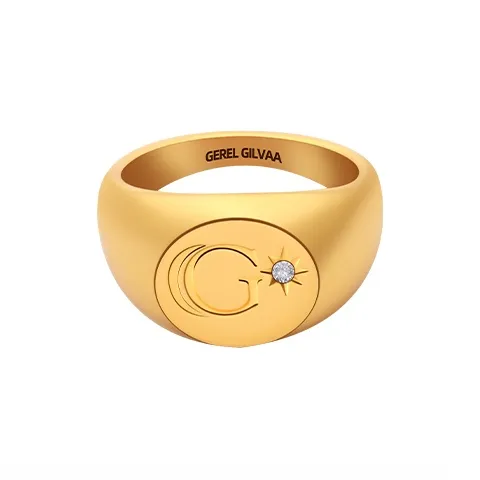 Gerel Gilvaa Brass Plated With 18K Gold Rings Unisex