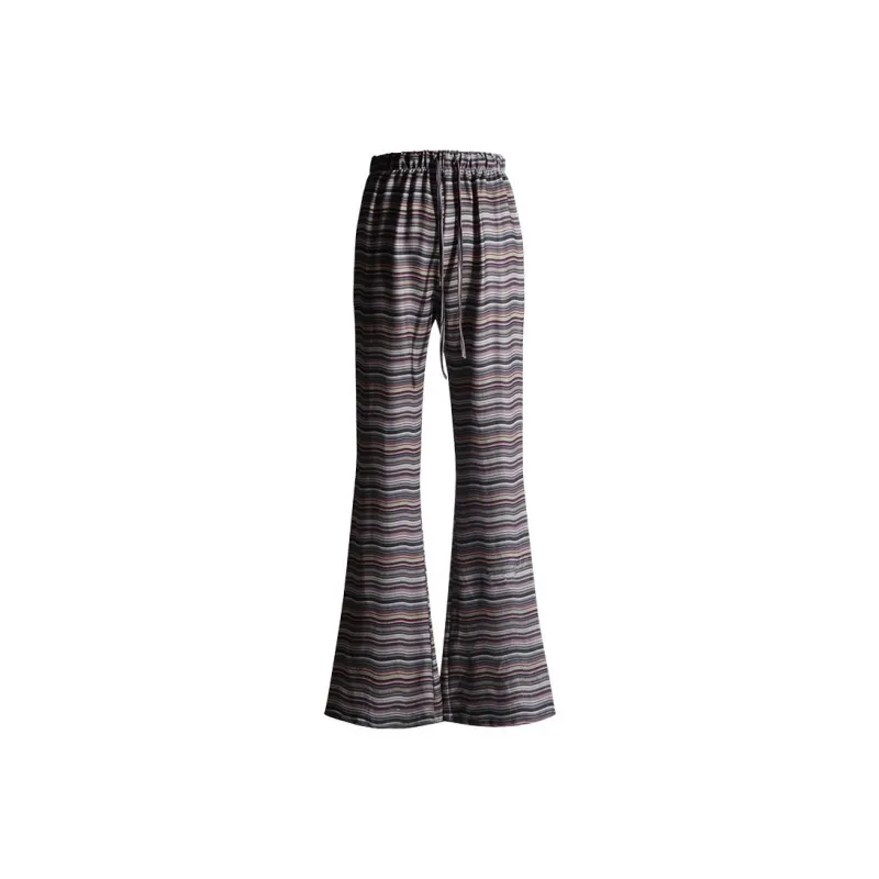 Shuhao Bai Casual Pants Women's Stripes Brown-0