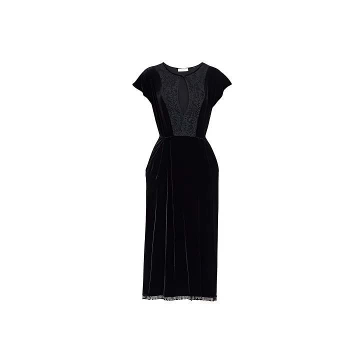COACH FW21 Short Sleeved Dress Women's Black-0