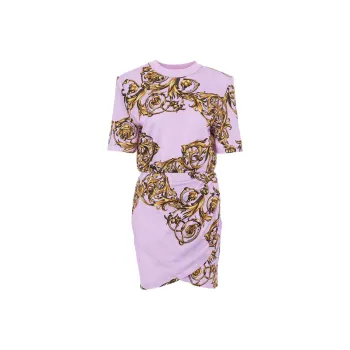 VERSACE Short-Sleeved Dresses Women's Purple