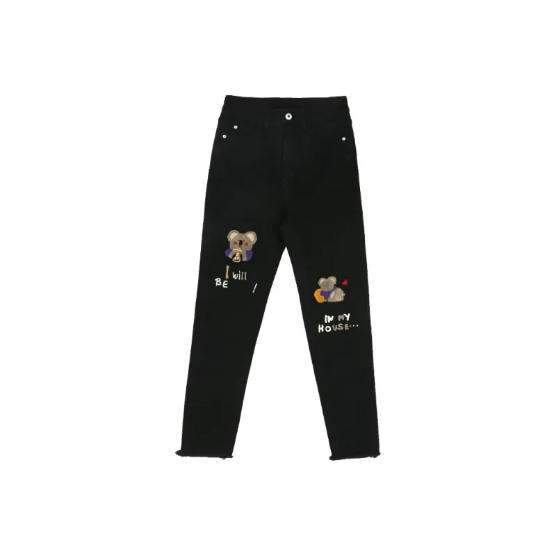 LALABOBO Jeans Women's Black Denim-0
