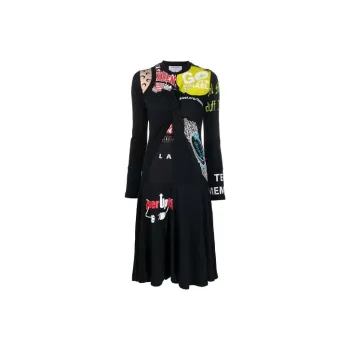 marine serre Printed Patchwork Midi Dress
