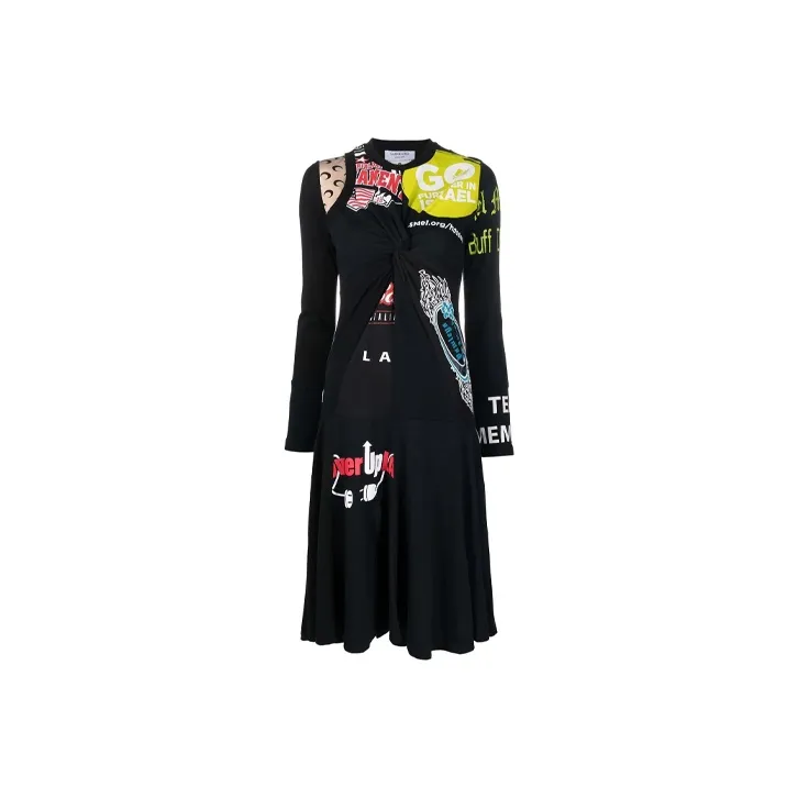 marine serre Printed Patchwork Midi Dress-0