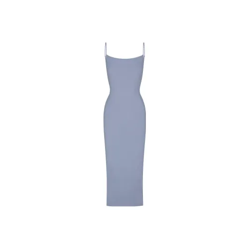 SKIMS SOFT LOUNGE BACKLESS DRESS Women's Gray Blue/SLATE
