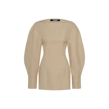 Jacquemus Casaco Shirt Dress 'Beige'