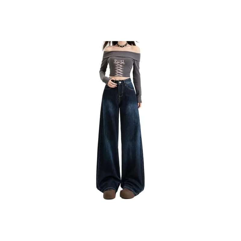 Si Bei'er Jeans Women's Deep Sea Blue-0