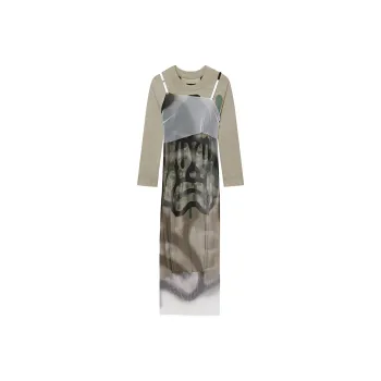 Givenchy Long-Sleeved Dresses Women's Khaki