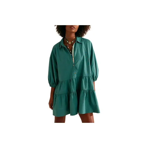 FREE PEOPLE Misha Mini Dress Long-Sleeved Dresses Women's Bayou/River Mouth Color