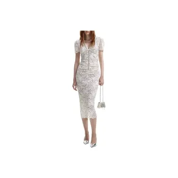 Self portrait Short Sleeved Dress Women's Ivory White