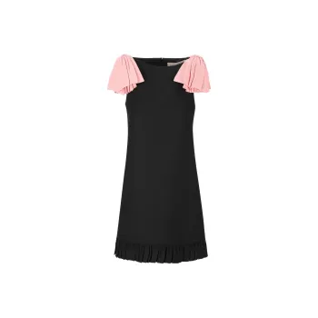 Valentino Crepe Couture Flared Hem Mini Dress