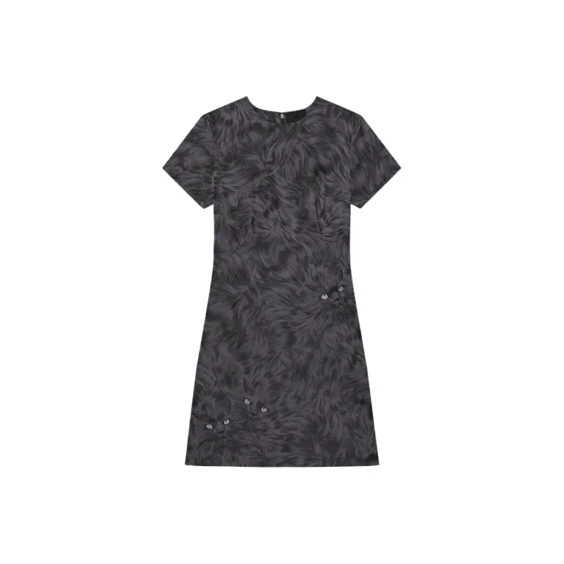 GIVENCHY FW24 Short Sleeved Dress Women's Charcoal Gray-0