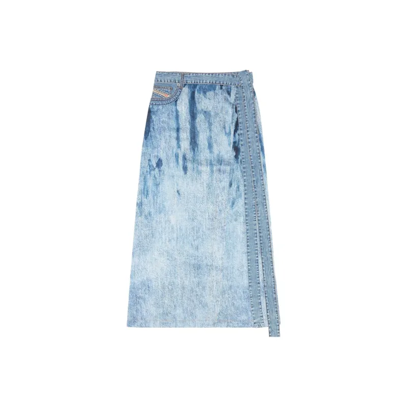 DIESEL Denim Long Skirts Women's Blue-0