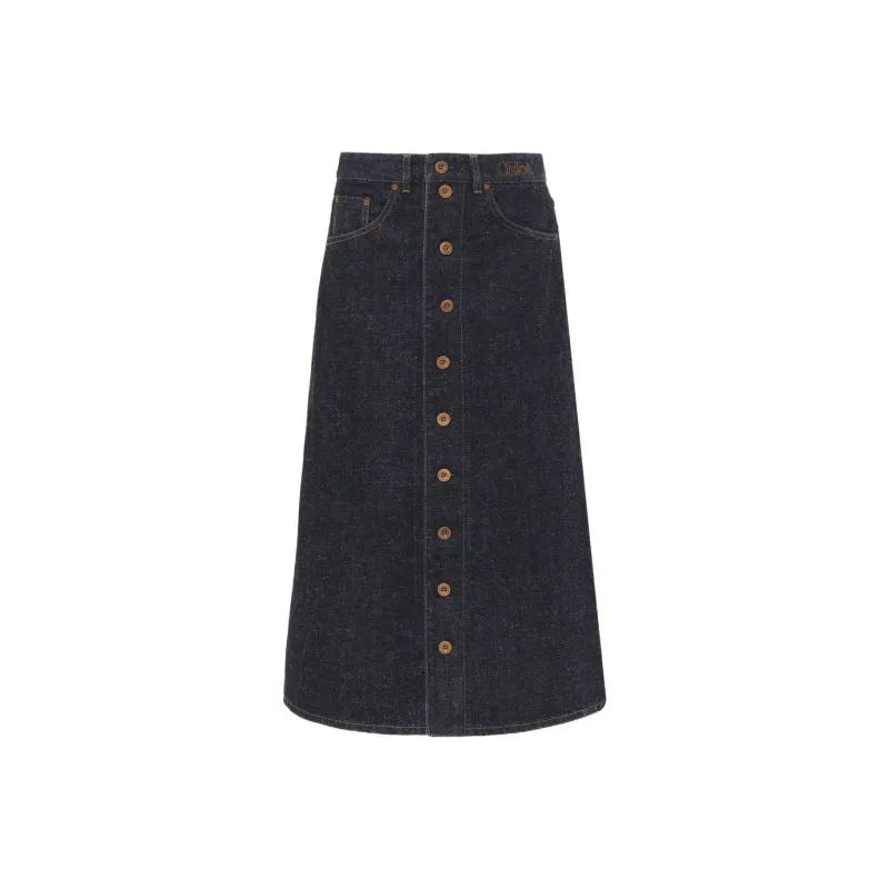 Chloé Denim Long Skirts Women's Blue-0