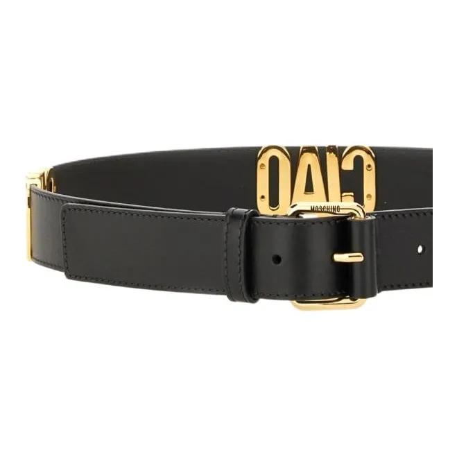 MOSCHINO Leather Belts Unisex Black -2