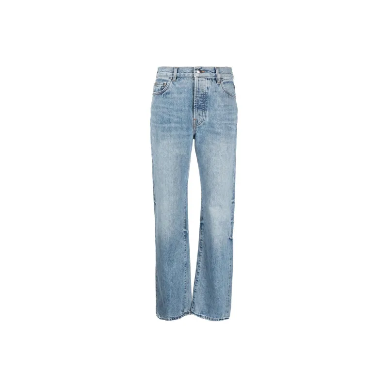 AMIRI Logo Patch Washed Straight Leg Jeans-0