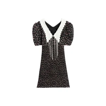 Bebe Short Sleeved Dresses Women's Black Multicolor