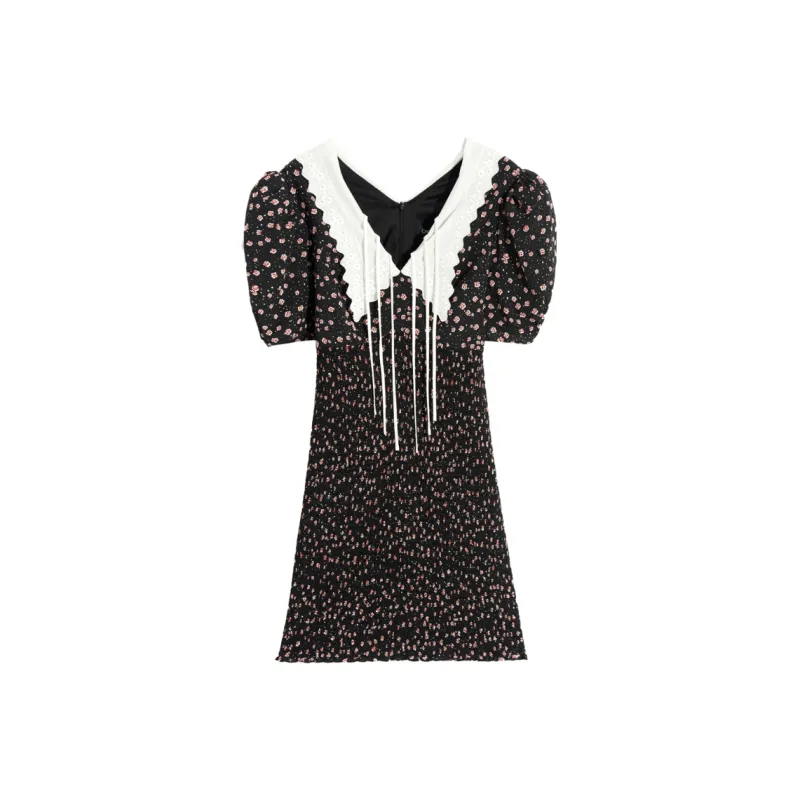 Bebe Short Sleeved Dresses Women's Black Multicolor-0