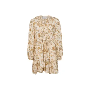 Significant Long-Sleeved Dresses Women's Yellow/White