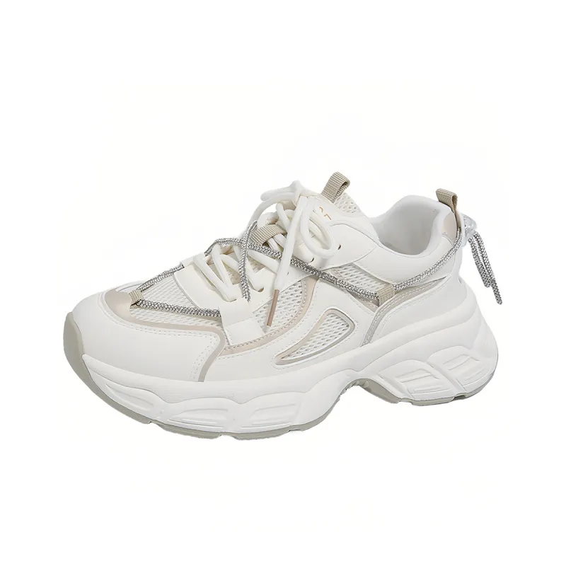 Daying Breathable Height Increase Low Top Chunky Sneakers Women's-0
