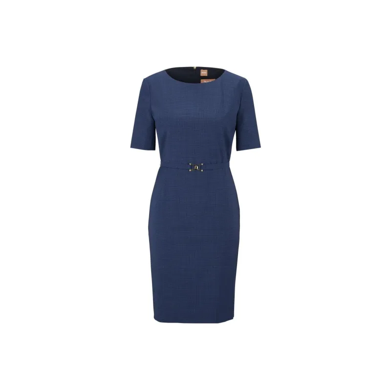 HUGO BOSS Short-Sleeved Dresses Women's Dark Blue-0