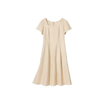 UNIQLO Short-Sleeved Dresses Women's Beige