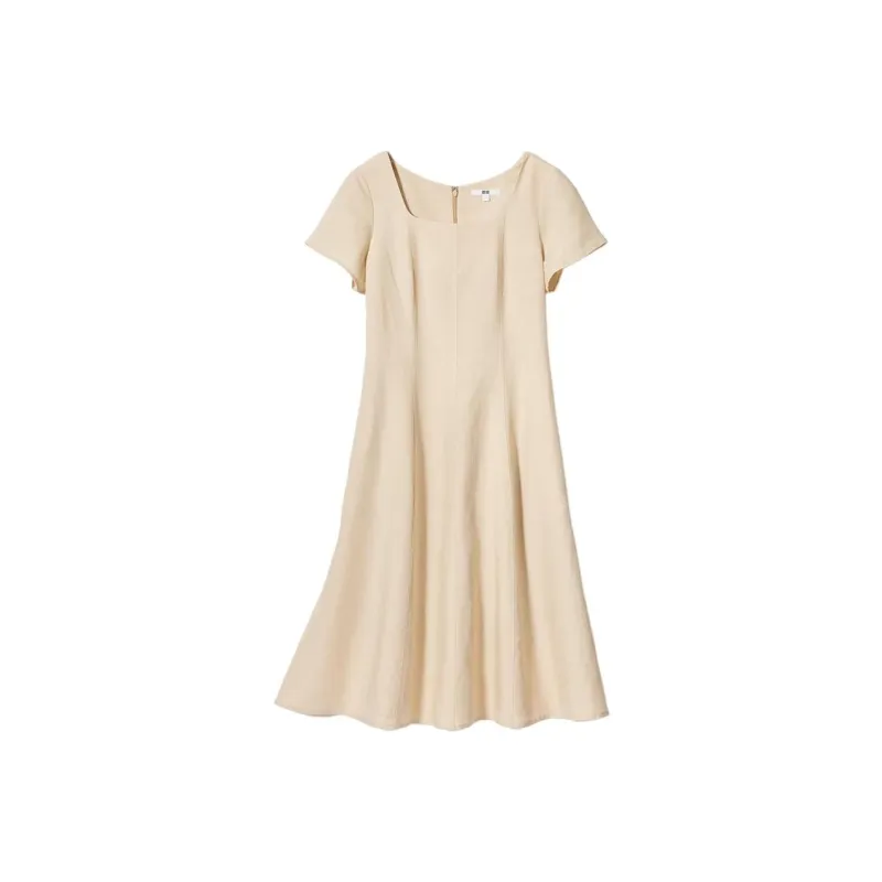 UNIQLO Short-Sleeved Dresses Women's Beige-0
