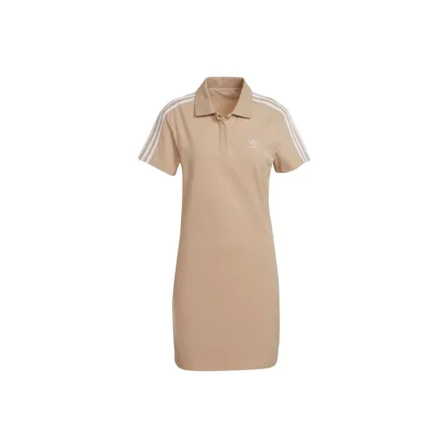 Adidas Originals Short Sleeved Dresses Women's Light Khaki