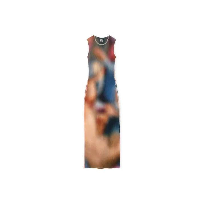 LOEWE Blur Print Tank Dress 'Multicolor'-0