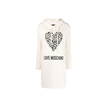 LOVE MOSCHINO Logo print Hooded Dress