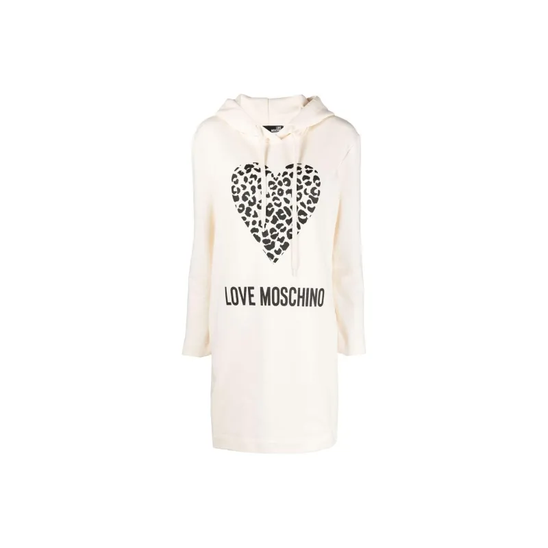 LOVE MOSCHINO Logo print Hooded Dress-0
