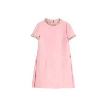 Valentino Crepe Couture Embellished Mini Dress
