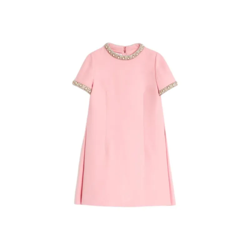Valentino Crepe Couture Embellished Mini Dress-0